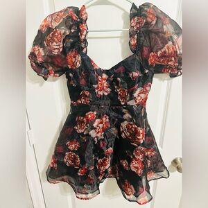 Forever 21 Floral Puff Sleeve Dress